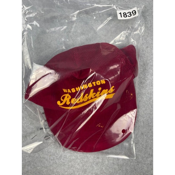 Vintage Washington Redskins Corduroy Snap Back Hat NFL Baseball Cap Red - Picture 6 of 6